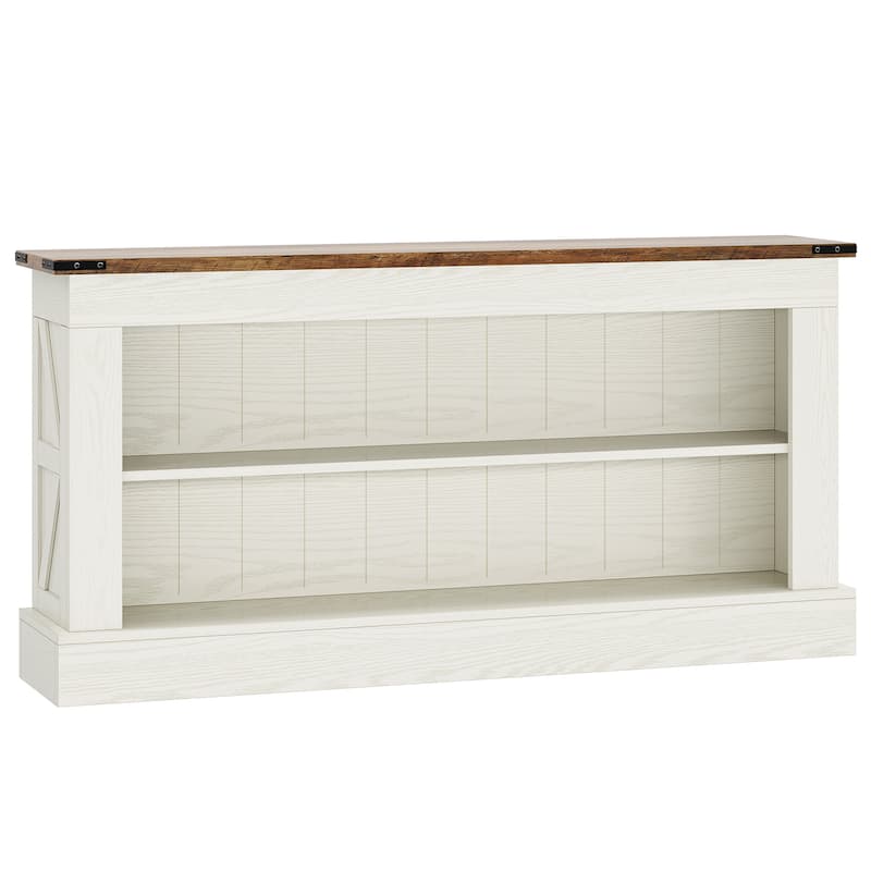 63 Inch Long Entryway Table, Narrow Sofa Console Table with Shelf