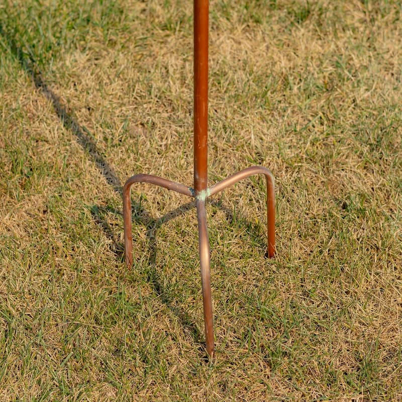 68.75" Tall Iron & Dark Green Porcelain Birdhouse Stake "Prague" - 8.5" L x 6.25" W x 68.75" H