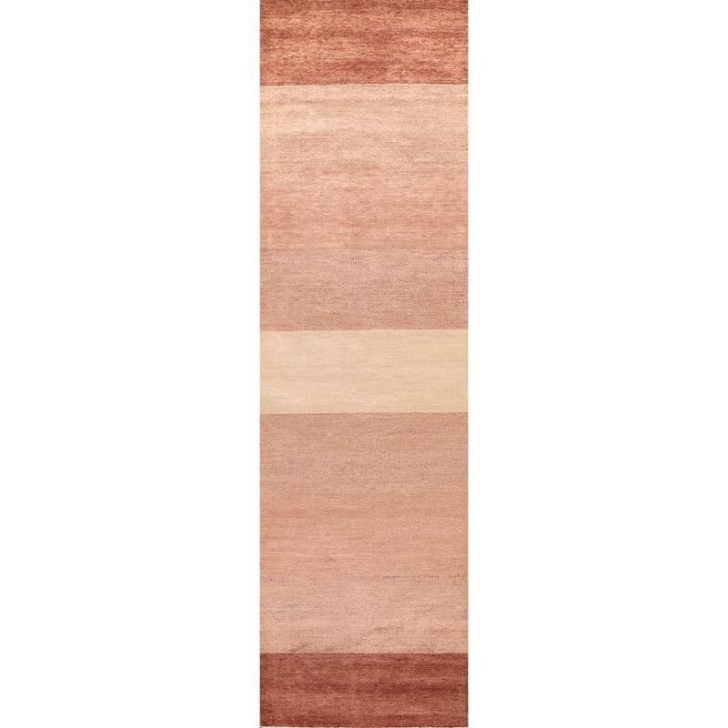 Gabbeh Kashkoli Oriental Runner Rug Hand-knotted Modern Wool Carpet - 2'7" x 12'2"