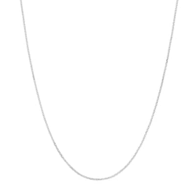 Curata 10k White Gold 1.05mm Cable Chain Necklace (Lobster)