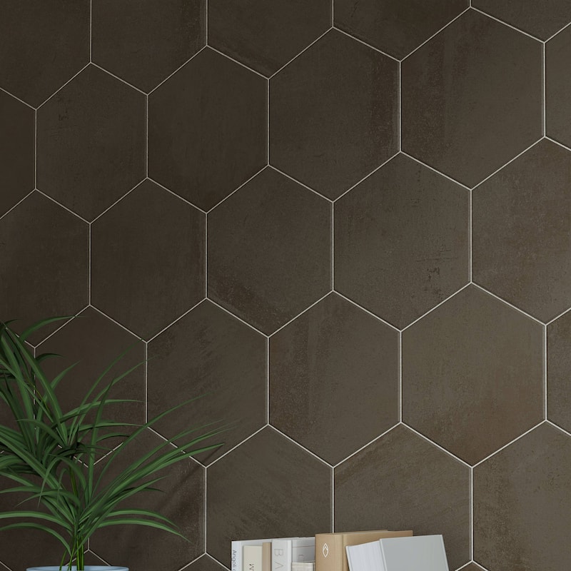 Arcadian Hexagon 9 in. x 10 in. Glazed Porcelain Wall and Floor Tile