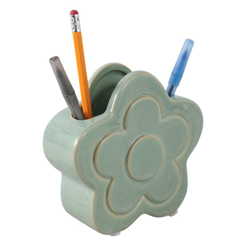 Ceramic Storage Flower Shape Modern Accent - 6"