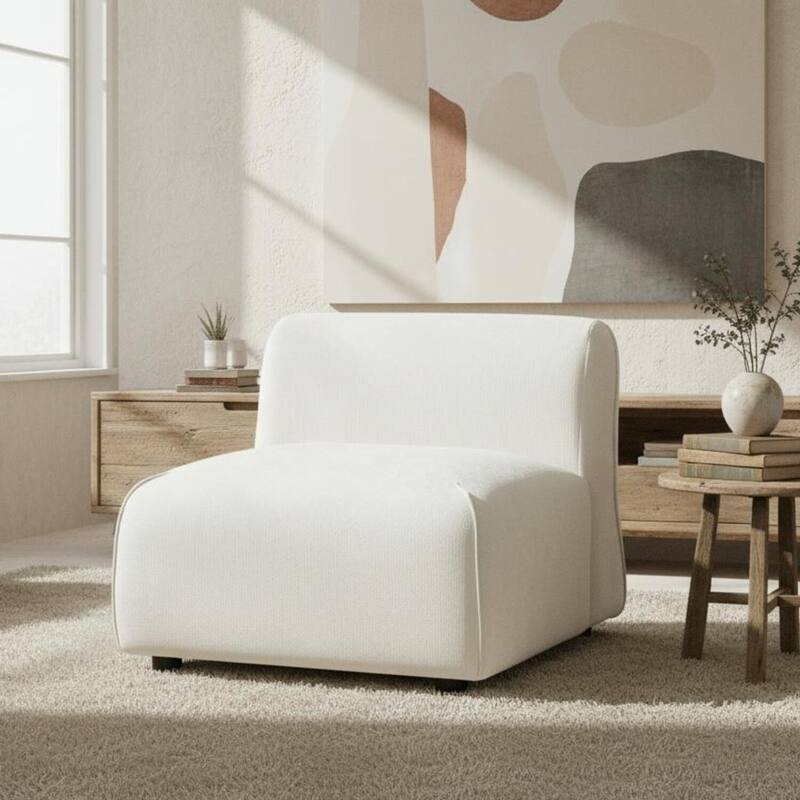 Christopher Knight Home - Marcella Modern Plush Upholstered Accent Chair with Curved Padded Back and Non-slip Feet - 29.75"W - Beige