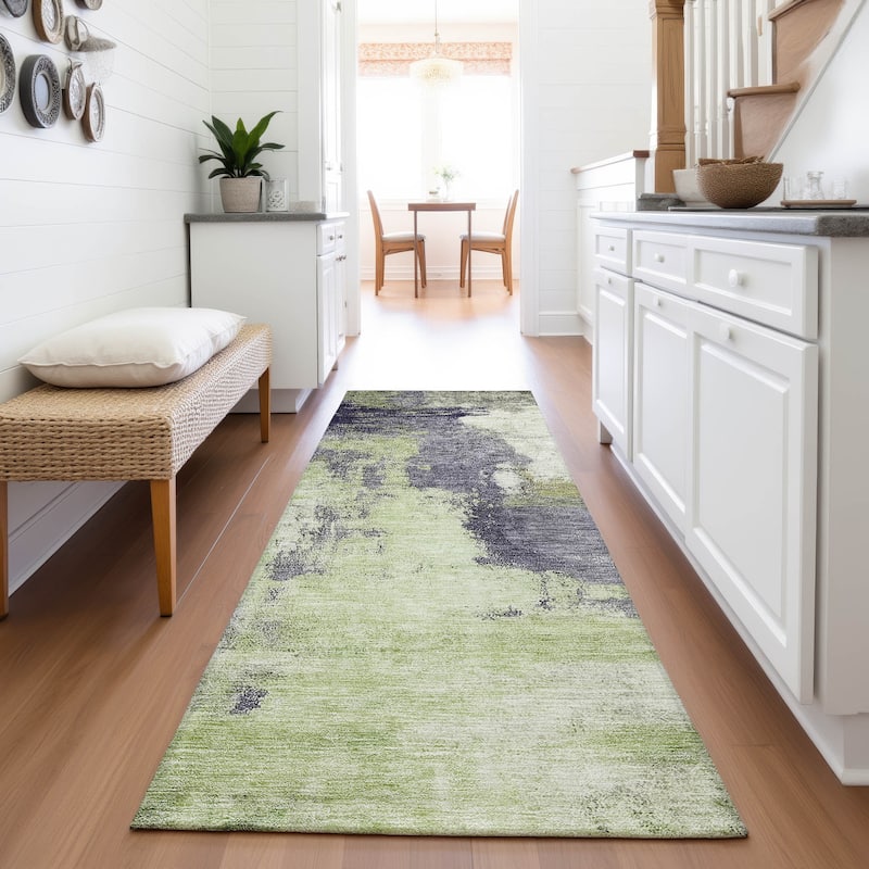 Premium Washable Super Soft Contemporary Mayfield Rug - Fern - 2'3" x 7'6"