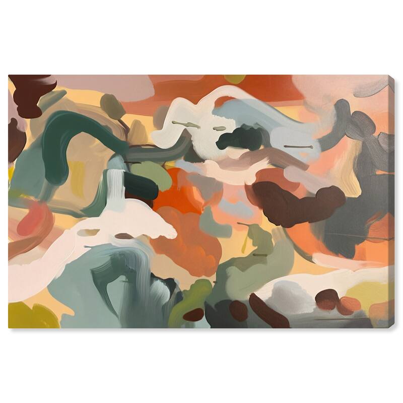 Wynwood Studio Abstract Water in the Desert Green and Modern & Contemporary Wall Art Canvas Print