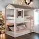 preview thumbnail 2 of 12, Rustic Twin Over Twin Bunk Bed with Built-in Ladder ,Guardrails