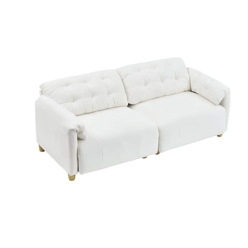 Cloud Loveseat Sofa, Futon Sofa with Storage Space, Straight-Line Sofa with Upholstered Backrest 2-Seat Armchair
