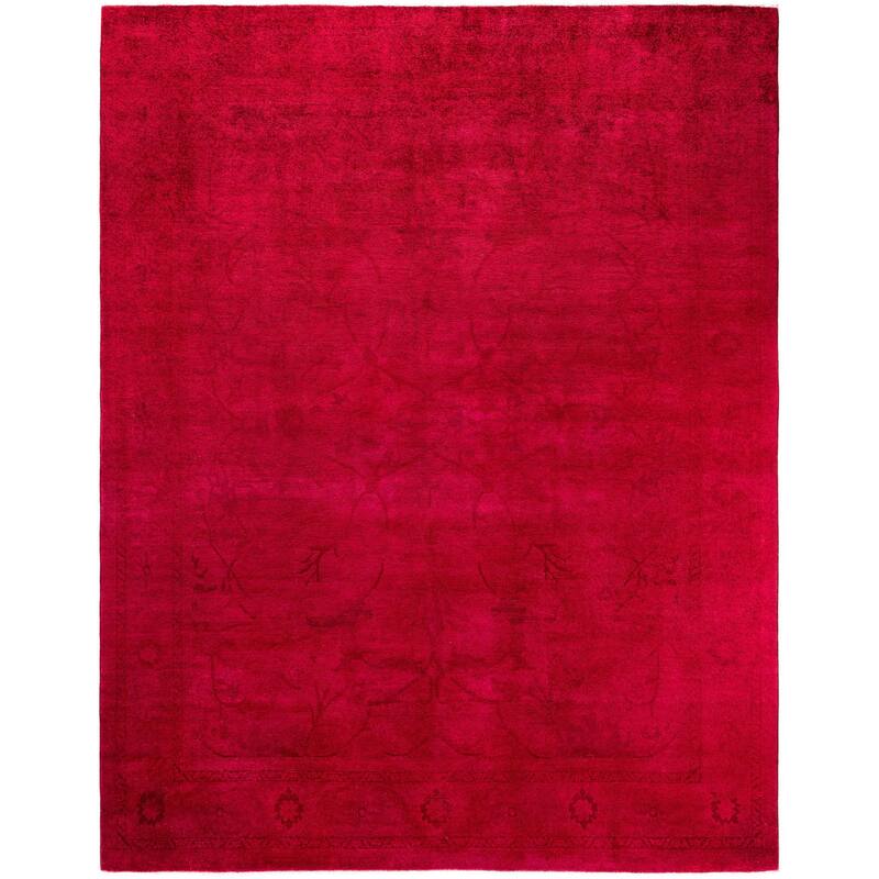Overdyed One-of-a-Kind Hand-Knotted Area Rug - Red - 8' 1" x 10' 3"