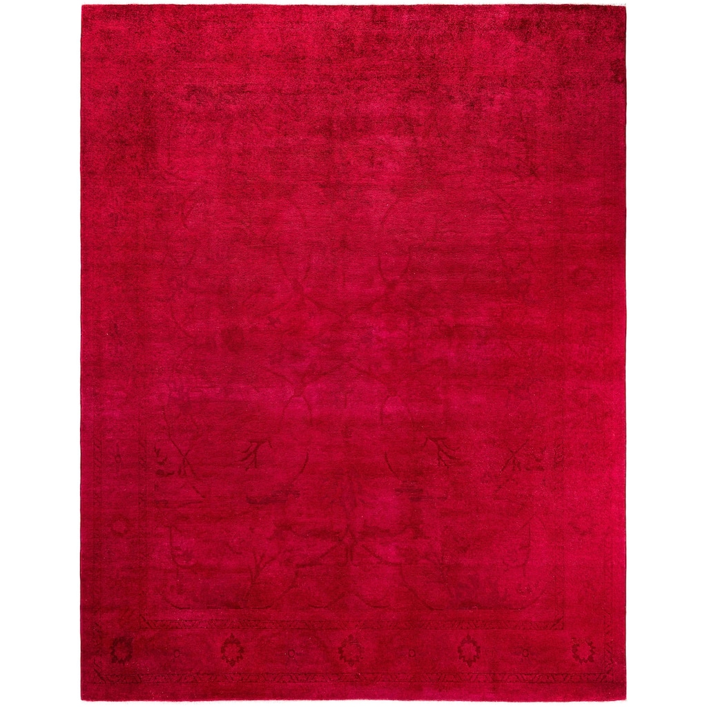 Overdyed One-of-a-Kind Hand-Knotted Area Rug - Red - 8' 1" x 10' 3"