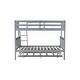 preview thumbnail 6 of 25, Luxury Twin Over Full Rubber Wood Bunk Bed with Trundle, Convertible Ladder and Guardrail, Detachable, Convertible Bed