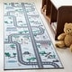preview thumbnail 35 of 53, SAFAVIEH Kids Playhouse Machine Washable Slip Resistant Violanthi Neighborhood Road Rug Blue/Dark Grey - 2'2" x  8' - Runner