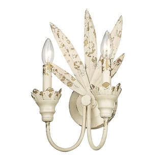 Golden Lighting Lillianne 2-light Wall Sconce in Antique Ivory