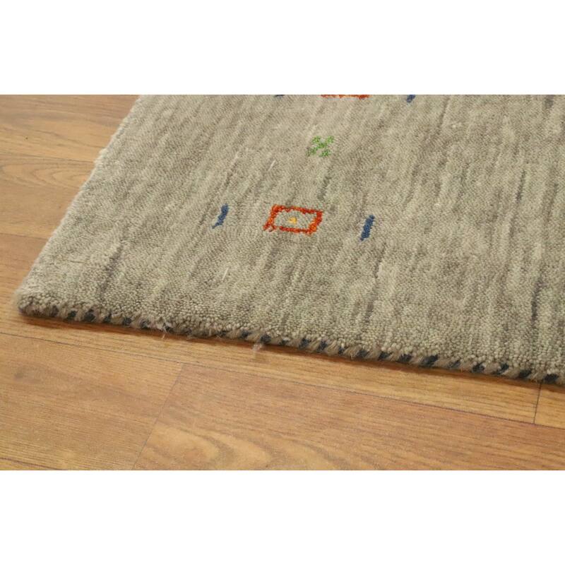 Hand Knotted Oriental 100% Wool Carpet Tribal Animal Pictorial Beige & Ivories Gabbeh Area Rug - 5' 4'' X 3' 0''