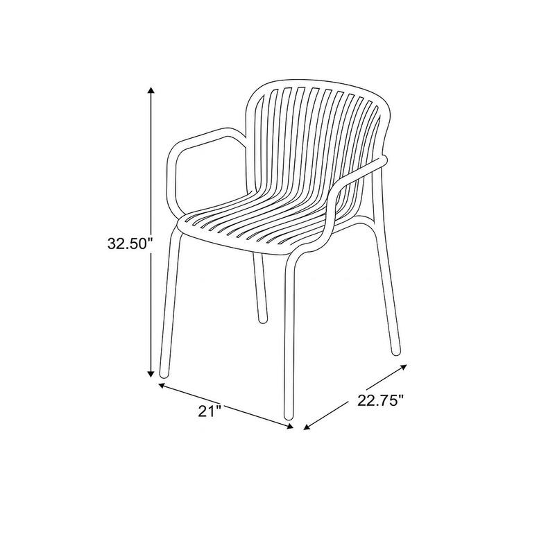 Brene 31" Square Contract Grade Outdoor Dining Table Set with 4 Chairs