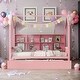preview thumbnail 10 of 25, Modern Twin Size House Bed Kids Bed with Trundle and Shelf,Solid Construction Pink