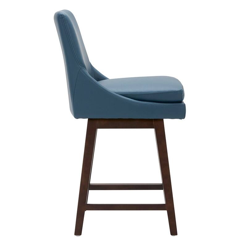Spruce & Spring Luca Counter Height Swivel Barstool with Solid Wood Legs