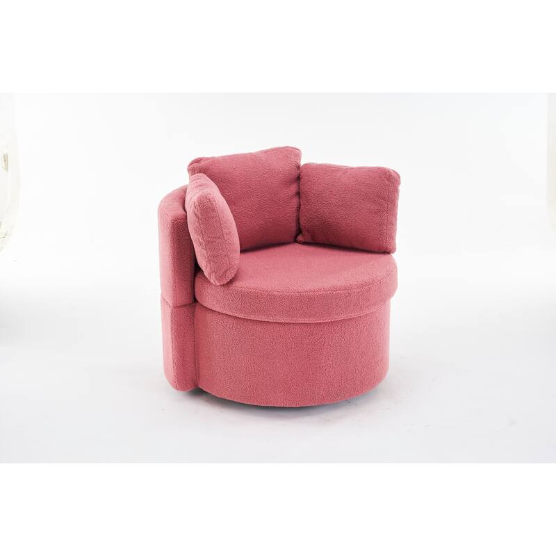 31.5" Swivel Barrel Chair with Storage