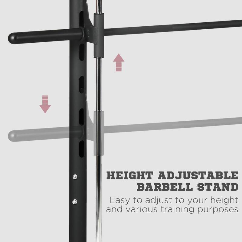 Soozier Adjustable Squat Rack with Pull Up Bar, Barbell and Weight Rack, Barbell Stand Weight Lifting Equipment Power Rack