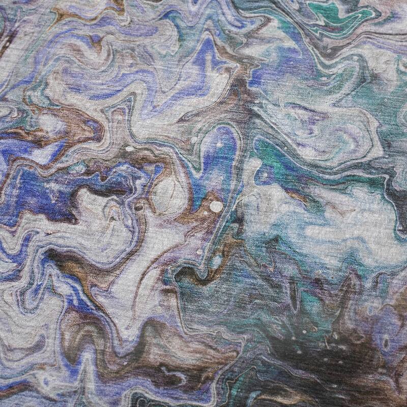Premium Machine Washable Abstract Watercolor Sherpa Throw Blanket