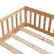 preview thumbnail 6 of 6, Natural Full Size Wood Floor Bed with Door & Fence