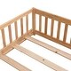 preview thumbnail 3 of 6, Natural Twin Size Wood Floor Bed with Door & Fence