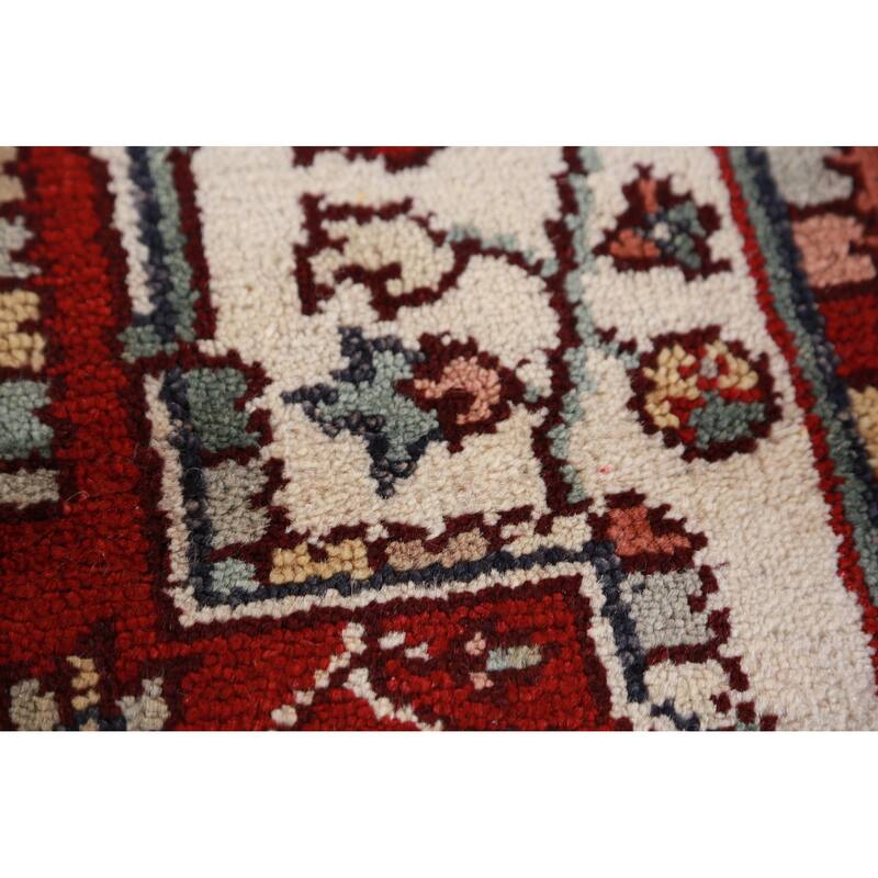 Hand Knotted Oriental 100% Wool Carpet Traditional Medallion Beige & Ivories Heriz (serapi) Area Rug - 10' 0'' X 7' 11''