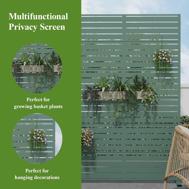 Dovelina 6ft.Outdoor Freestanding Metal Privacy Screen Decorative Garden Fence - 72"x47"
