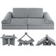 preview thumbnail 7 of 5, 8PCS Kids Play Sofa Set Modular Folding Foam Couch Toddler Playset Grey