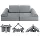 preview thumbnail 1 of 18, Costway 8 PCS Kids Play Sofa Set Modular Convertible Foam Folding - See Details Grey