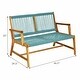 preview thumbnail 2 of 4, Gymax Wooden Rope Bench Loveseat Patio Garden Outdoor w/ Backrest & - 46.5'' x 29.5'' x 32''