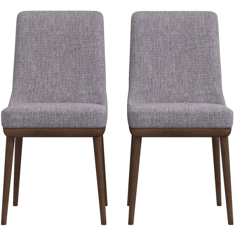 GDFStudio - Kate Modern Mid-Century Dining Chair with Curved Backrest & Upholstered Seat, Set of 2 - 24"