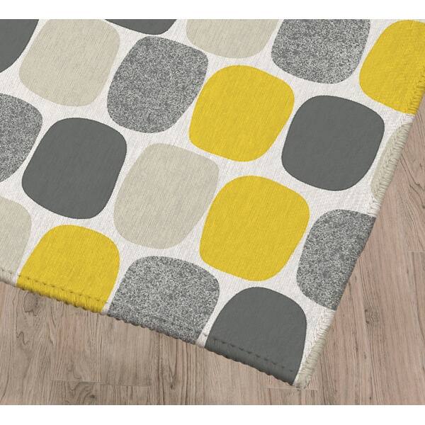 Mid Century Ovals Yellow Kitchen Mat By Kavka Designs Overstock 30585792