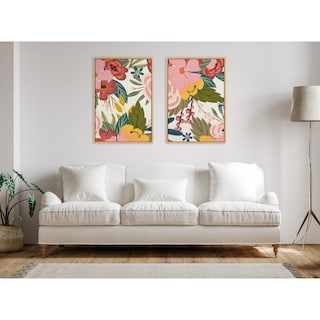 Kate and Laurel Sylvie Softly 1 and 2 Framed Canvas Art by Mia Charro