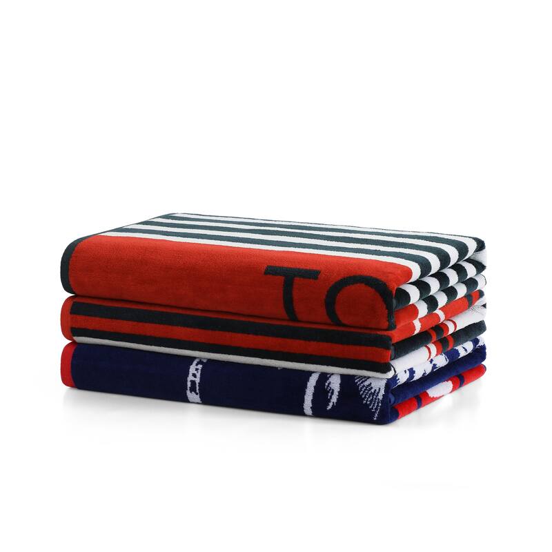 Tommy Hilfiger Printed Cotton Beach Towel - 36 x 68