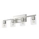 preview thumbnail 29 of 40, Hunter Kerrison Bathroom Vanity Wall Light, Damp Rated, Contemporary 30" - 4 Light - Brushed Nickel