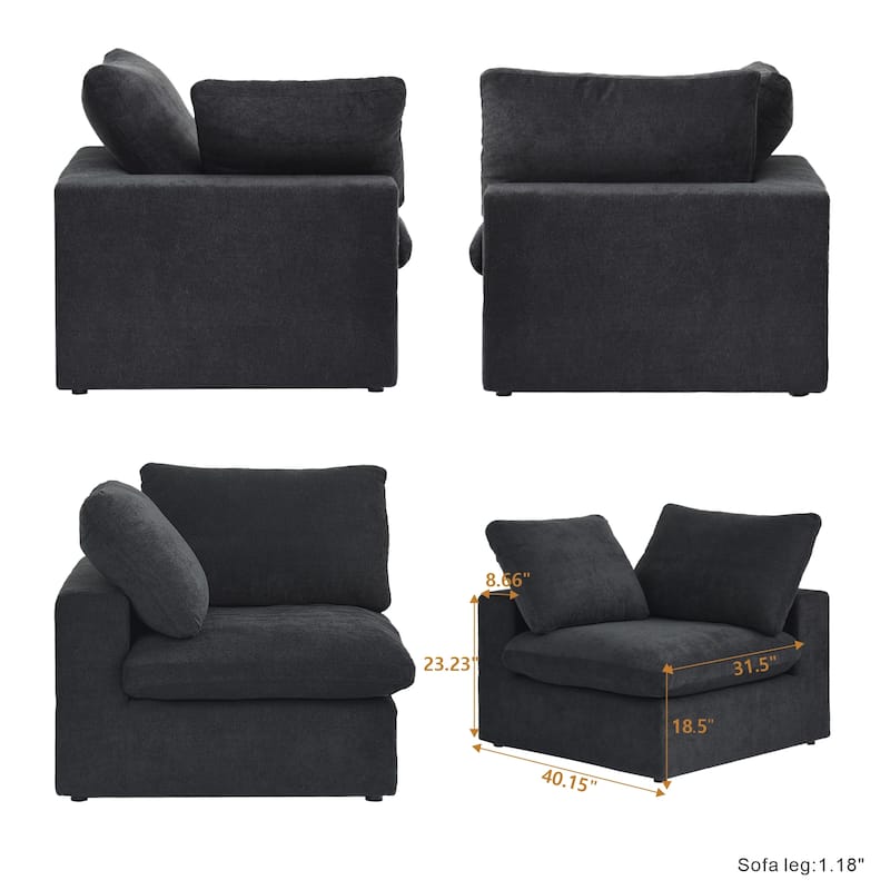 80.3" Linen Upholstered Sofa Mutiple Custions Loveseat Sofa