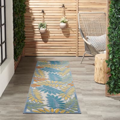 Nourison Aloha Leaf Print Vibrant Indoor/Outdoor Area Rug
