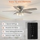 preview thumbnail 9 of 12, 52" Tranistional Glass 3-Light Low Profile Flush Mount Ceiling Fan Chandelier with Remote