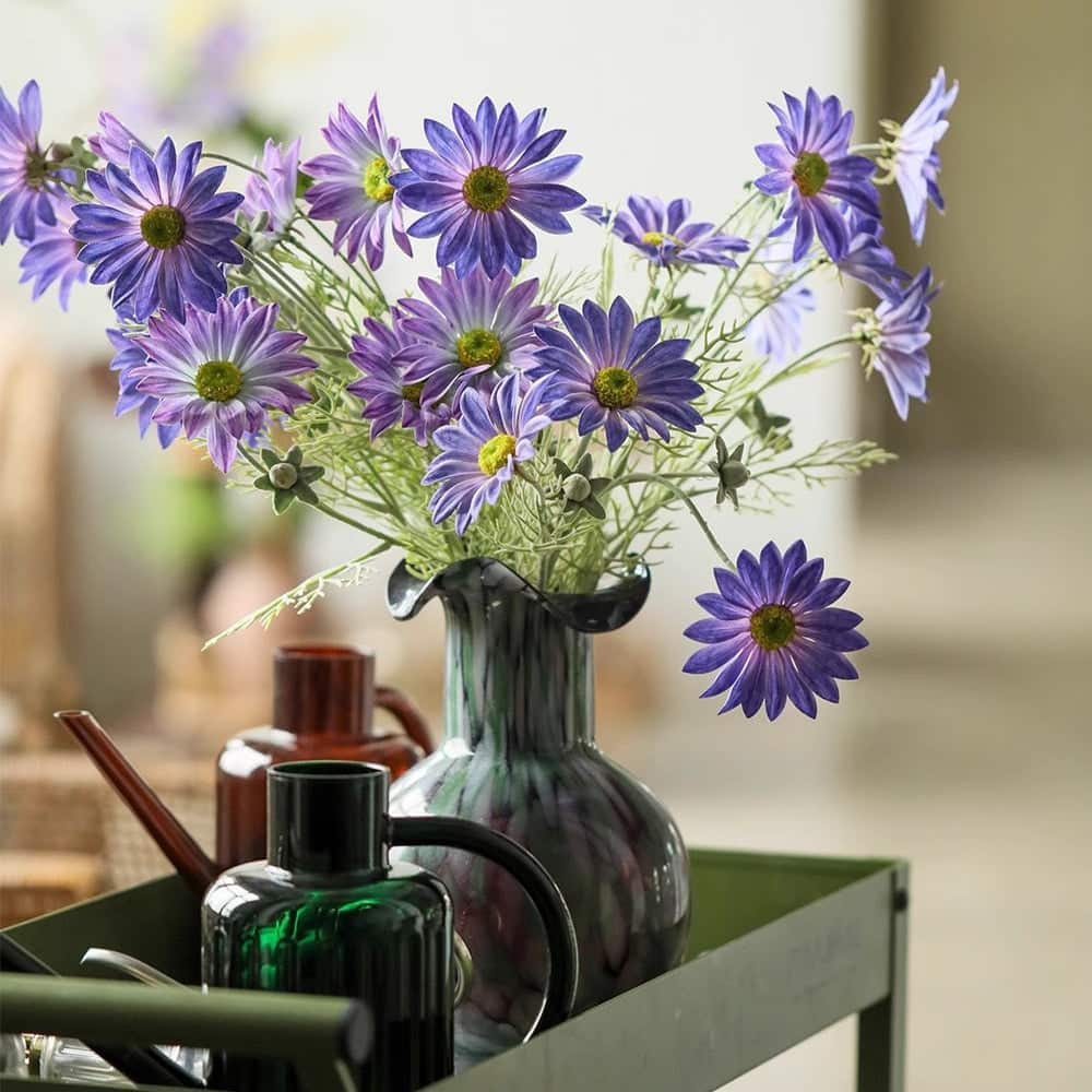 RusticReach Summer Chrysanthemum Flower Stem in Purple 23.6" Tall