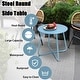 preview thumbnail 13 of 47, Clihome Weather-resistant Outdoor Steel Round Side Table