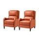 preview thumbnail 134 of 166, Brigida Multifunctional Modern Genuine Leather Nailhead Trim Recliner with Adjustable Footrest Set of 2 by HULALA HOME