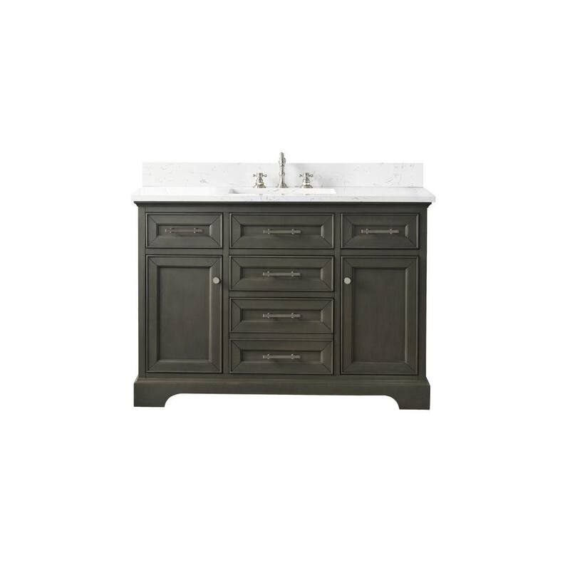 Sudio Design Thompson 48" Bathroom Vanity - 48-inch Single Sink - Silver Gray