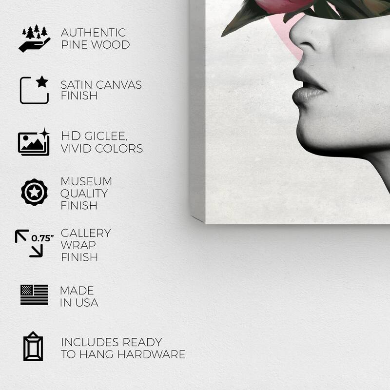 Wynwood Studio Canvas Fashion and Glam In Love With Flowers II Pink and Bohemian & Eclectic Wall Art Canvas Print