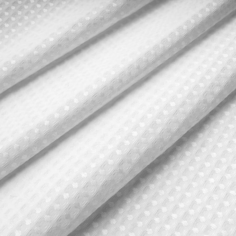 Waffle Weave Shower Curtain with Snap-in Liner 12 Hooks Included