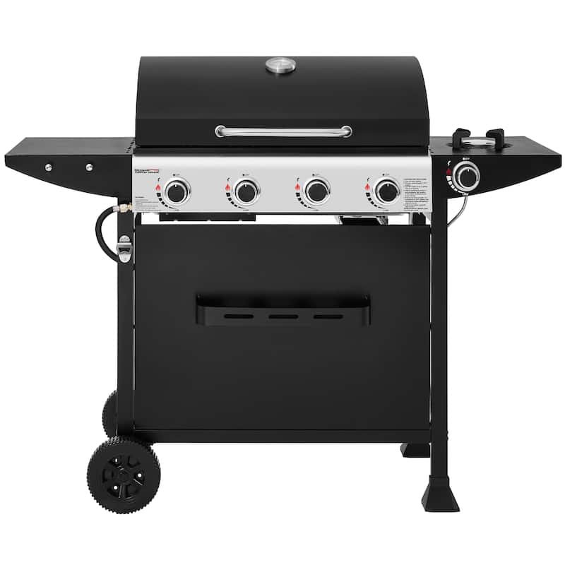 Royal Gourmet 4-Burner Gas Grill with Side Burner&Front Spice Rack