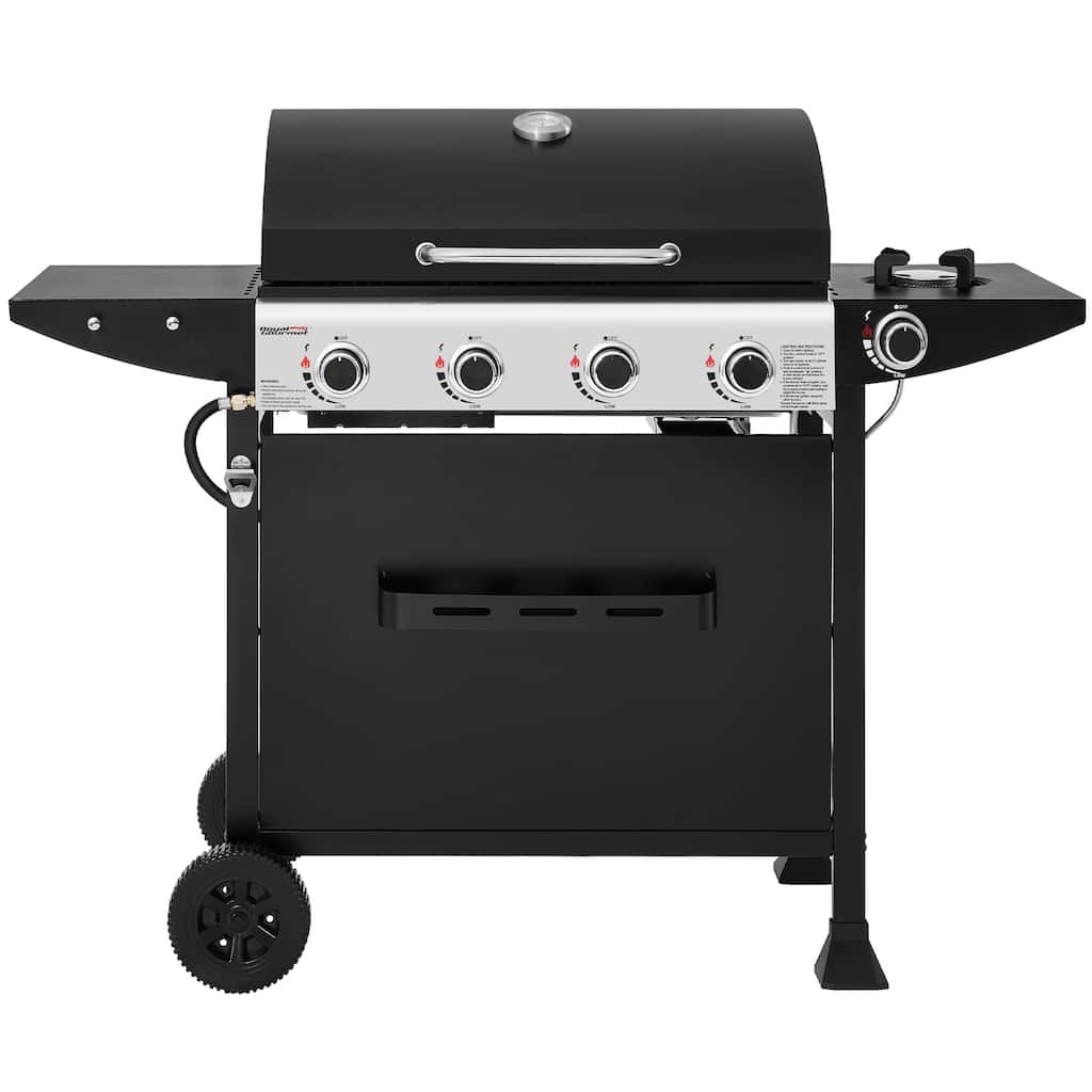 Royal Gourmet 4-Burner Gas Grill with Side Burner&Front Spice Rack