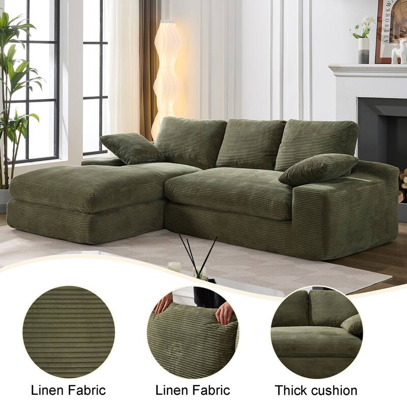 98.4'' L-Shaped 4-Seat Modular Sectional Sofa with Chaise, Modern Design, and Comfortable High-Resilience Foam Cushions