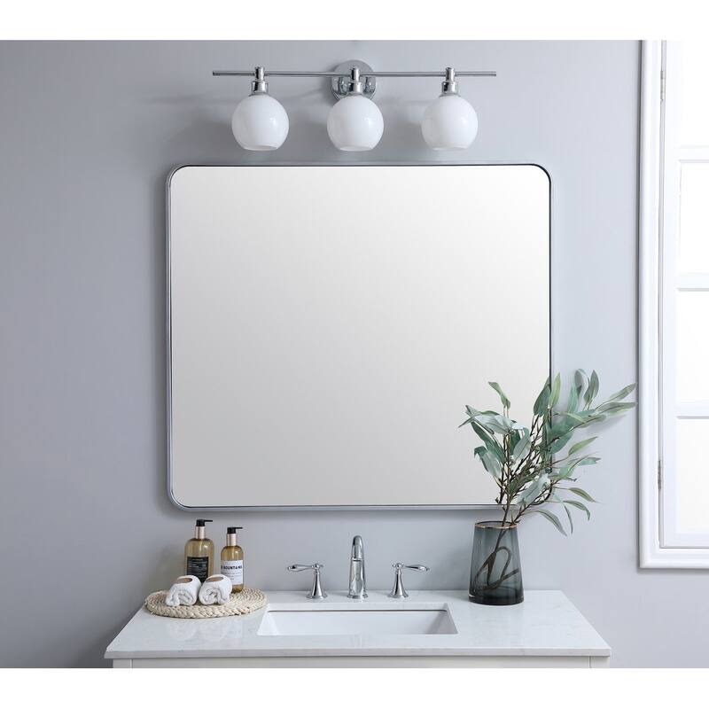 Ezra Soft Corner Metal Rectangular Mirror