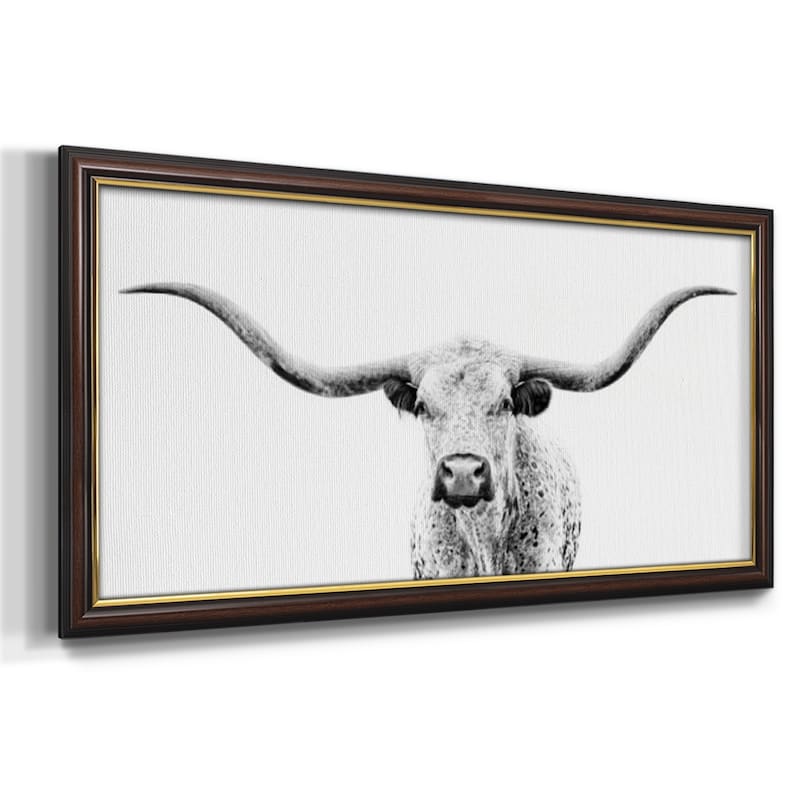 Longhorn Gaze Premium Framed Canvas- Ready to Hang