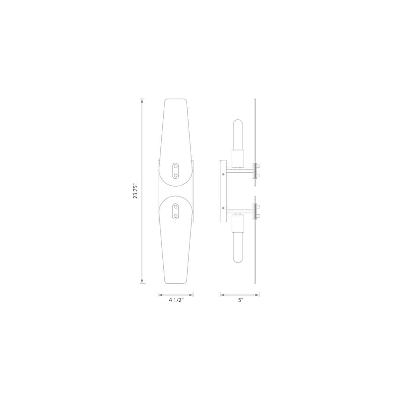 Bergen Beach 2 Light Wall Sconce - 4.5
